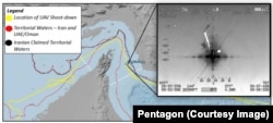Path of U.S. Global Hawk surveillance drone over the Strait of Hormuz