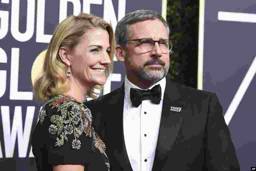 استیو کارل&nbsp; به همراه همسرش نانسی. استیو کارل برای فیلم &laquo;نبرد جنس&zwnj;ها&raquo; نامزد بهترین بازیگر نقش اصلی مرد در گرایش کمدی یا موزیکال شده است.