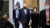 FILE - U.S. House Democratic Majority Leader Steny Hoyer, center, wears a face mask as he walks, accompanied by others, to the House Chamber ahead of a vote, on Capitol Hill in Washington, April 23, 2020.