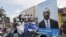 FILE - Supporters of Union des Forces Republicaines (UFR) presidential candidate Sidya Toure attend his campaign rally at the yard next to the parliament building in Conakry.