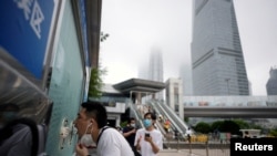 中国上海的一个新冠核酸检测站