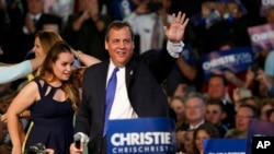Chris Christie no lançamento da sua candidatura