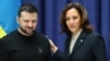 Arhiv - Ukrajinski predsjednik Volodimir Zelenski i potpredsjednica SAD Kamala Harris na kraju konferencije za novinare na Minhenskoj bezbjednosnoj konferenciji (MSC) u Minhenu, južna Njemačka, 17. februara 2024.
