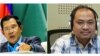 A side by side image of Prime Minister Hun Sen, left, and jailed political analyst Kim Sok. (Nem Sopheakpanha/VOA Khmer)