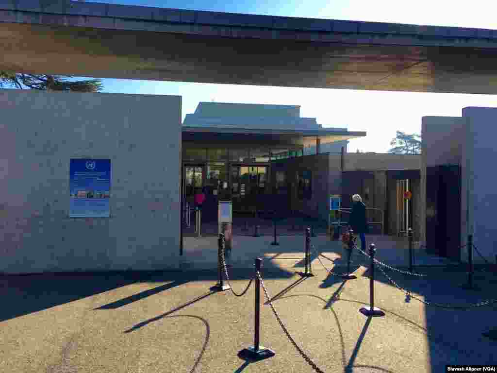 محل ورود مقامات، خبرنگاران و بازديد كنندگان سازمان ملل متحد در ژنو. 