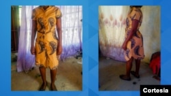 Túnica de capulana criada por Leonilzia Emília Manhiça