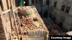 The Ahmadi community place of worship in Sialkot, Pakistan, after Wednesday's attack.