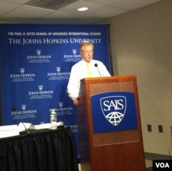 彼得森国际经济研究所的中国经济问题专家尼古拉斯•拉迪（Nicholas Lardy）(美国之音萧洵拍摄)