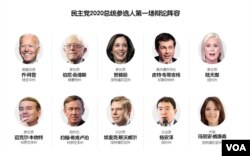 民主党2020总统参选人第一场辩论阵容