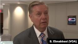 U.S. Republican Senator Lindsey Graham speaks to VOA Persian after addressing a June 12, 2019 gathering of the Endowment for Middle East Truth at Washington’s Grand Hyatt hotel.