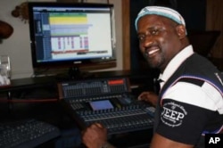 Madlingozi mixing new music in his Johannesburg studio