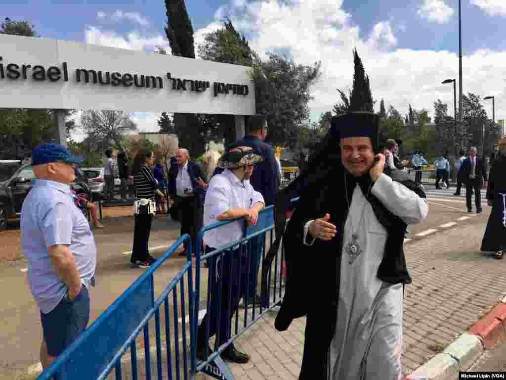 مهمانان در مراسم حضور پرزیدنت ترامپ در موزه اسرائیل