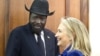 Secretary of State Clinton meets with South Sudan President Salva Kiir at the Presidential Office Building in Juba, South Sudan, August 3, 2012.