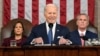 President Joe Biden delivers the State of the Union address to a joint session of Congress at the U.S. Capitol, Feb. 7, 2023, in Washington, as Vice President Kamala Harris and House Speaker Kevin McCarthy of Calif., watch. 