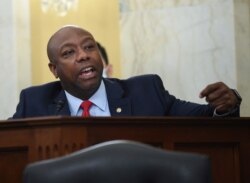 Sen. Tim Scott, R-S.C., speaks on Capitol Hill in Washington, June 10, 2020.