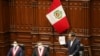 Peru's President Martin Vizcarra addresses Congress as lawmakers were set to vote over whether to oust Vizcarra after impeachment proceedings were launched last week, in Lima, Peru, Sept. 18, 2020. 