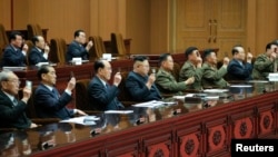 지난해 4월 평양 만수대의사당에서 열린 북한 최고인민회의 제13기 제1차 회의. (자료사진)