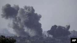 以色列空军对加沙地带的哈马斯军事目标实施空袭。（资料照）