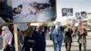 Protesters carry portraits of Afghans who were killed in the past three decades of war and violence during a demonstration for human rights, Kabul, Dec. 10, 2012.
