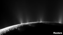 During a 2005 flyby, NASA’s Cassini spacecraft took high-resolution images of Enceladus that were combined into this mosaic. (Image Credit: Credits: NASA/JPL-Caltech/Space Science Institute)