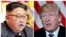 FILE - A combination photo shows North Korean leader Kim Jong Un in Pyongyang, North Korea and U.S. President Donald Trump in Palm Beach, Florida.