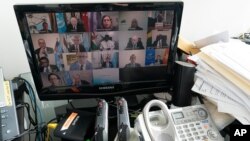 联合国秘书长古特雷斯通过视频在安理会会议上发表讲话。(2020年9月24日)