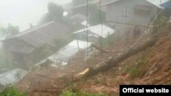 မော်ချီးကျေးရွာအုပ်စုမြေပြိုမှုမြင်ကွင်း။ (ဓာတ်ပုံ- MOI)