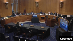 美国国会美中经济与安全审查委员会（USCC）2023年1月26日就中国军事外交与海外安全活动召开听证会。(USCC视频截图）