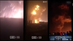 天津爆炸中失踪消防员家属举行抗议