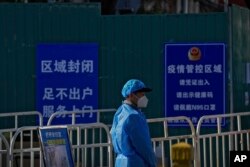 北京一个居民区被封控。（2022年11月13日）