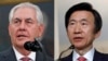 렉스 틸러슨 미국 국무장관(왼쪽)과 윤병세 한국 외교장관.
