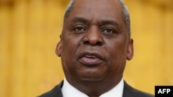 资料照：美国国防部长劳埃德·奥斯汀于2021年3月8日在白宫讲话。