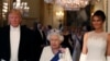 Le Président des États-Unis, Donald Trump, la Première Dame, Melania Trump et la Reine Elizabeth, lors du banquet organisé au Palais de Buckingham, à Londres, le 3 juin 2019. Alastair Grant / Pool via REUTERS 