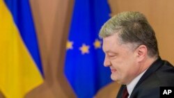 Petro Poroshenko. président de l'Ukraine.(Stephanie Lecocq, Pool Photo via AP)