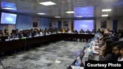 تصویری وزارت صحت عامه افغانستان از جریان جلسۀ مشترک مسوولان در کابل در مورد مبارزه مشترک با پولیو