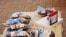 FILE - Bags of donated blood are seen at a blood-donation drive in City Square, Kampala, Uganda, Sept. 19, 2020. In Cameroon, hospitals are facing a shortage of donated blood.