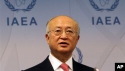 4일 오스트리아 빈에서 열린 국제원자력기구 정기이사회에서 아마노 유키야 국제원자력기구(IAEA) 사무총장.