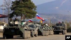 کاروان نیروهای حافظ صلح روسیه در قره‌باغ