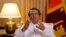FILE - Sri Lankan President Maithripala Sirisena speaks during an interview with the Associated Press at his residence in Colombo, May 7, 2019.