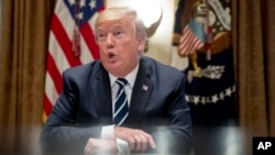 رئیس جمهور ترمپ می گوید که حین صحبت، اشتباه لفظی کرده است.