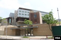 美国在台协会驻台北办事处新建筑即将开馆。（美国之音杨明拍摄）