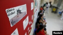 지난달 15일 온두라스 수도 테구시갈파의 한 병원 산부인과 병동에 지카 바이러스의 위험성을 알리는 안내문이 붙어있다.