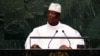 FILE - Yahya Jammeh, president of Gambia, speaks to the U.N. General Assembly in New York, Sept. 25, 2014. 