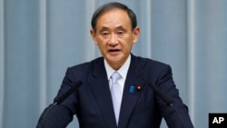 스가 요시히데 일본 관방장관.