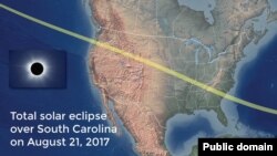 Putanja potpunog pomračenja Sunca proteže se od Oregona do Južne Karoline. 