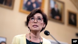 资料照：美国加州共和党籍联邦众议员金映玉。(2024年4月15日)