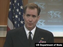 美国国防部发言人、海军少将约翰•柯比 (美国国务院视频截图）