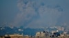 Smoke rises after an Israeli airstrike in Gaza, after a temporary truce between Israel and the Palestinian Islamist group Hamas expired, as seen from southern Israel