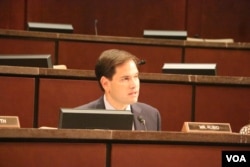 共和党参议员、总统参选人鲁比奥 (美国之音杨晨拍摄)