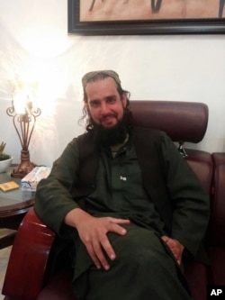FILE - This photo released March 8, 2016 by Inter Services Public Relations shows Shahbaz Taseer, son of slain Pakistani governor Salman Taseer in Quetta, Pakistan.